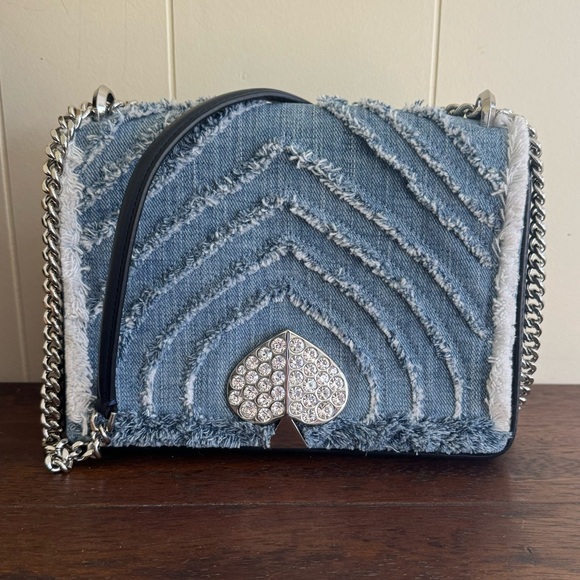 Kate Spade Amelia Denim Jewel Convertible Crossbody Bag NWOT - Picture 1 of 16